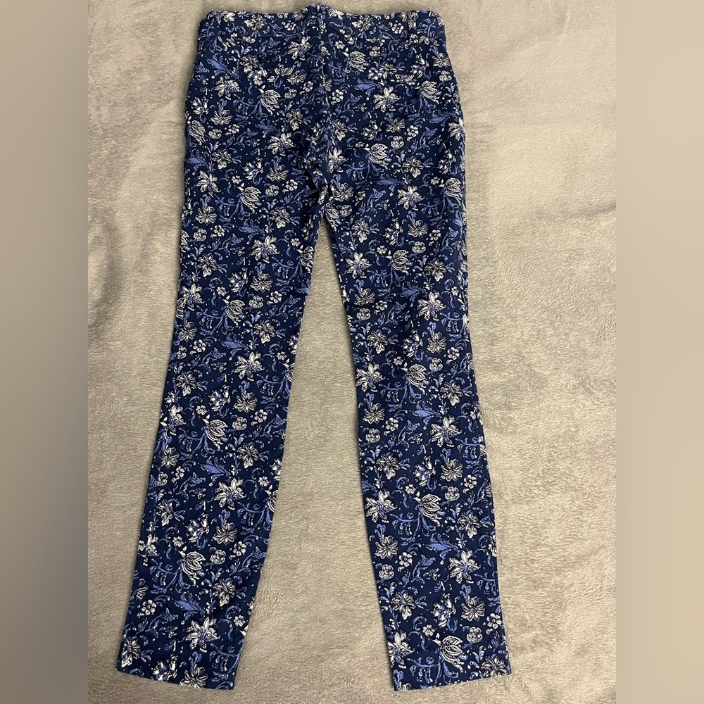 Gap 00 Regular skinny pants - blue with white flowers